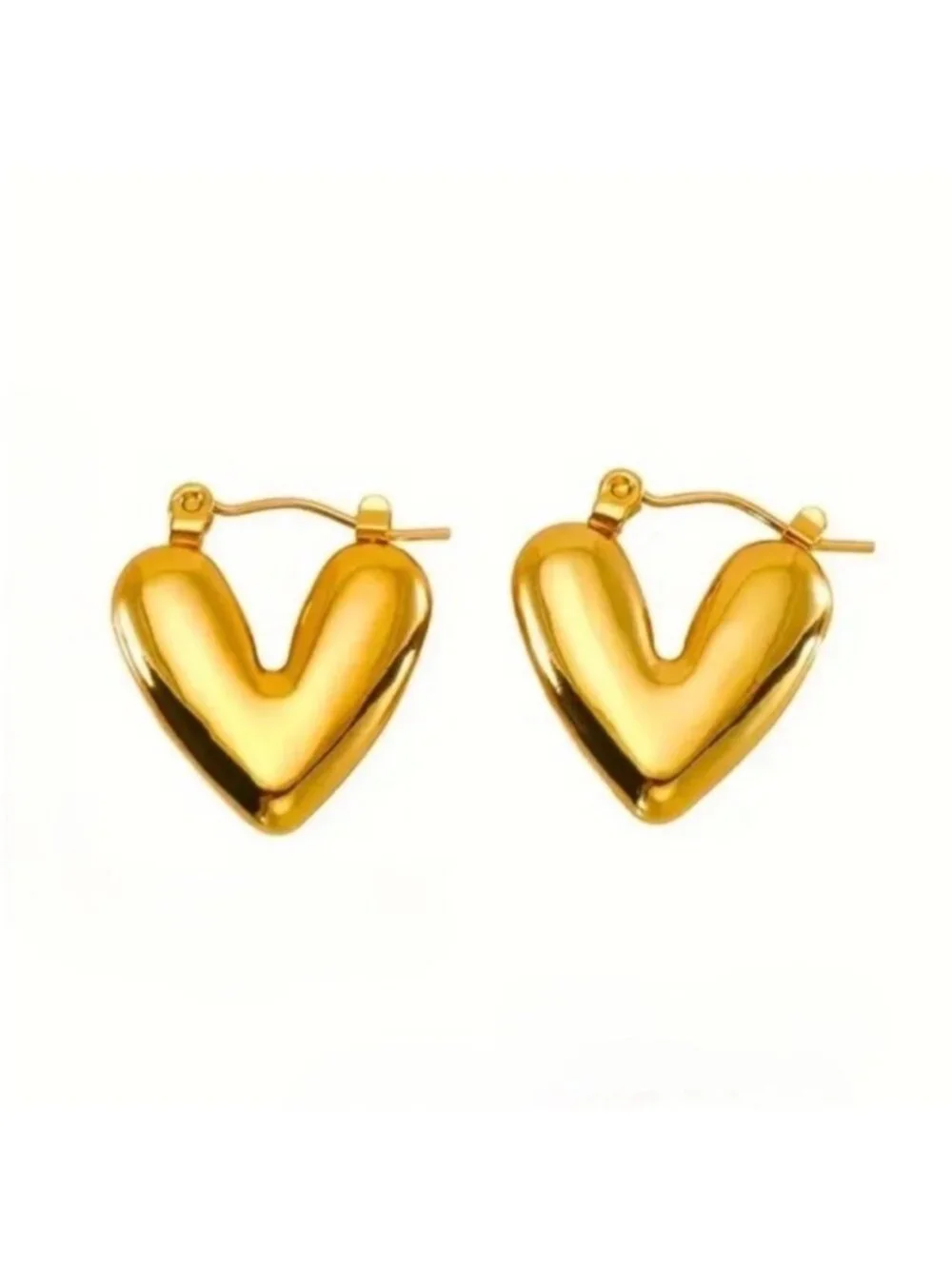 New! Gold Heart Huggie Earrings (1049) NWOT